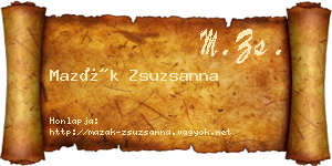 Mazák Zsuzsanna névjegykártya