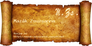 Mazák Zsuzsanna névjegykártya